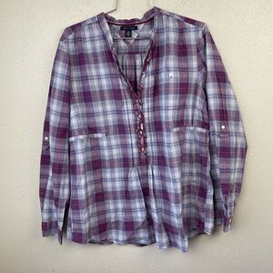 Tommy Hilfiger Half Button Down Tunic Size L EUC